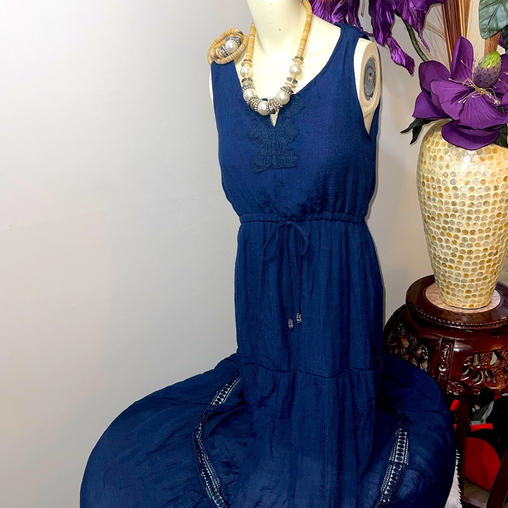 Women’s “Indigo Rose” Sleeveless Dress